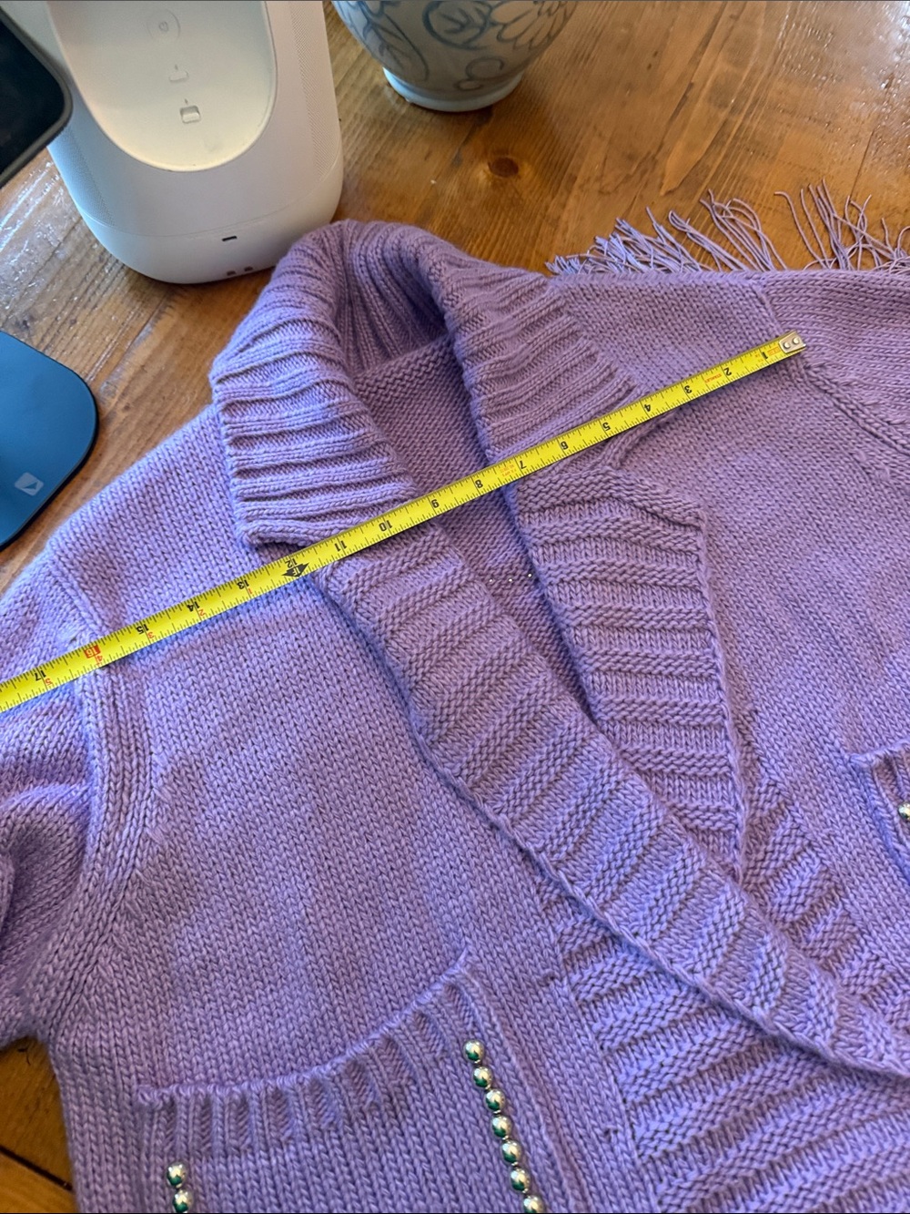 Understated Leather Revolve Small Cropped Rodeo Sweater Jacket Lilac - Picture 12 of 14